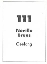 1990 Select AFL Stickers #111 Neville Bruns Back